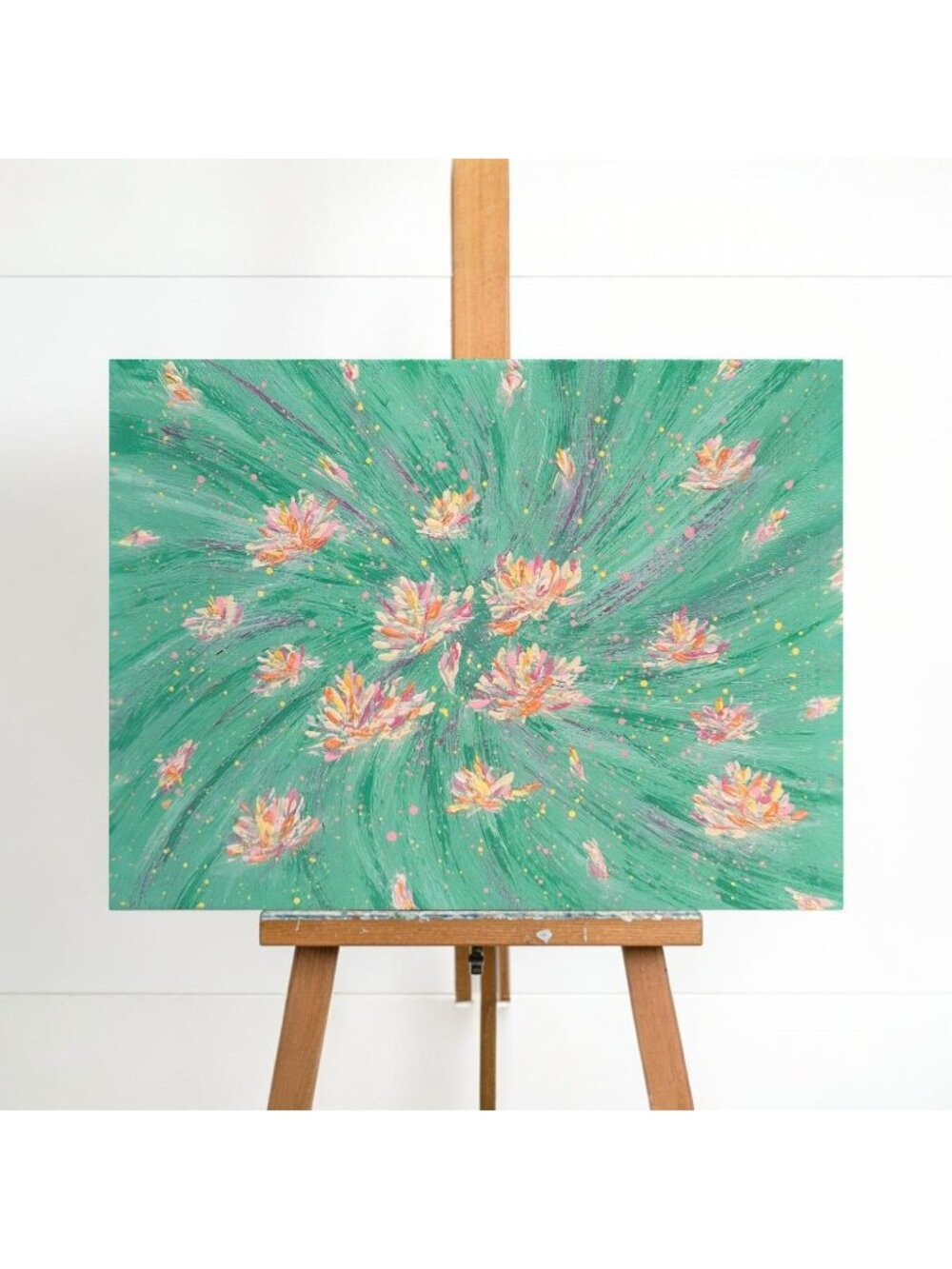 Flowering 9 Stretched Canvas Original Acrylic 8" x 10" Painting Floral Wall Art